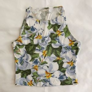 AMERICAN APPAREL Floral Crop Top XS
